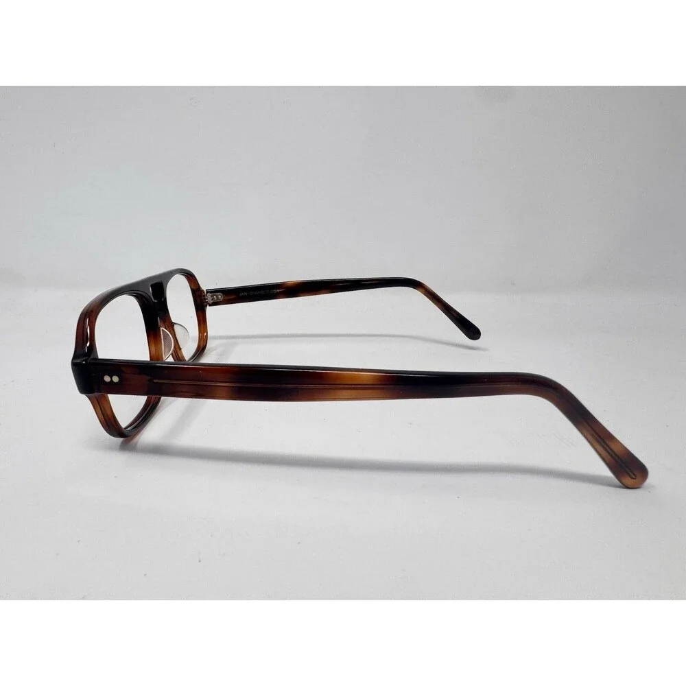 Vintage JAN Charger USA Eyeglass Frames Only 48-17-145 Brown Tortoise NOS